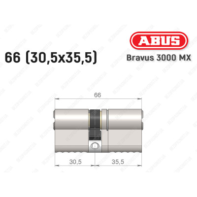 Цилиндр ABUS BRAVUS 3000 MX, ключ-ключ, 65 мм (30х35)