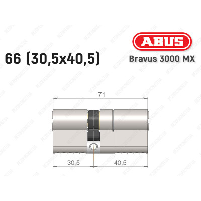 Циліндр ABUS BRAVUS 3000 MX, ключ-ключ, 70 мм (30х40)