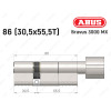 Цилиндр ABUS BRAVUS 3000 MX, ключ-тумблер, 85 мм (30х55T)