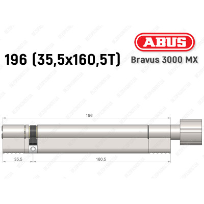 Циліндр ABUS BRAVUS 3000 MX, з тумблером, 100 мм (30х70T)