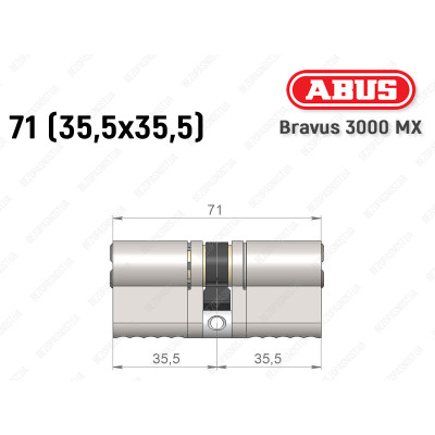 Цилиндр ABUS BRAVUS 3000 MX, ключ-ключ, 70 мм (35х35)