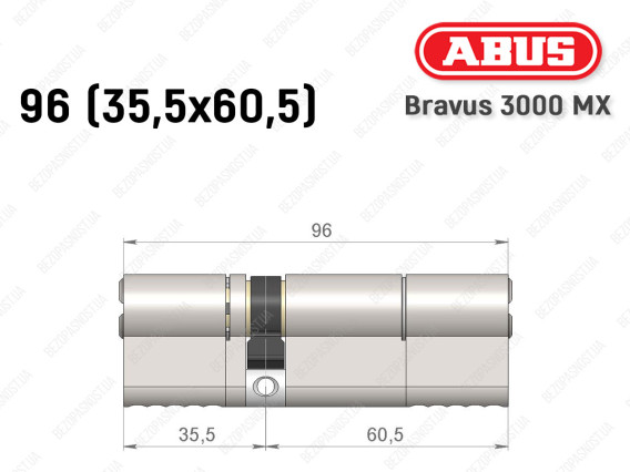 Циліндр ABUS BRAVUS 3000 MX, ключ-ключ, 95 мм (35х60)