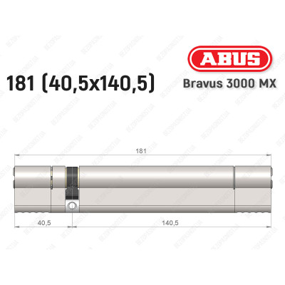 Циліндр ABUS BRAVUS 3000 MX, ключ-ключ, 180 мм (40х140)