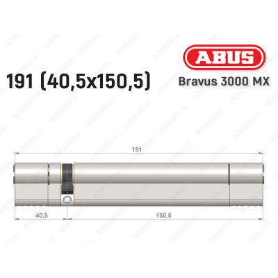 Циліндр ABUS BRAVUS 3000 MX, ключ-ключ, 190 мм (40х150)
