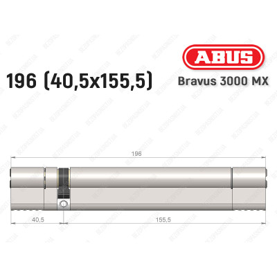 Циліндр ABUS BRAVUS 3000 MX, ключ-ключ, 195 мм (40х155)
