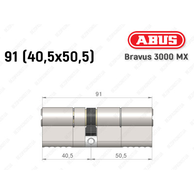 Цилиндр ABUS BRAVUS 3000 MX, ключ-ключ, 90 мм (40х50)