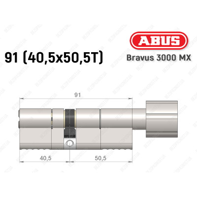 Циліндр ABUS BRAVUS 3000 MX, з тумблером, 100 мм (30х70T)