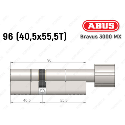 Циліндр ABUS BRAVUS 3000 MX, з тумблером, 100 мм (30х70T)
