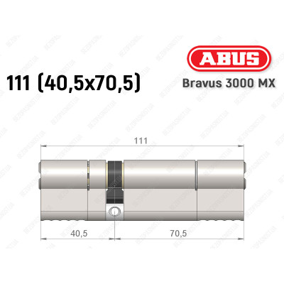 Циліндр ABUS BRAVUS 3000 MX, ключ-ключ, 110 мм (40х70)