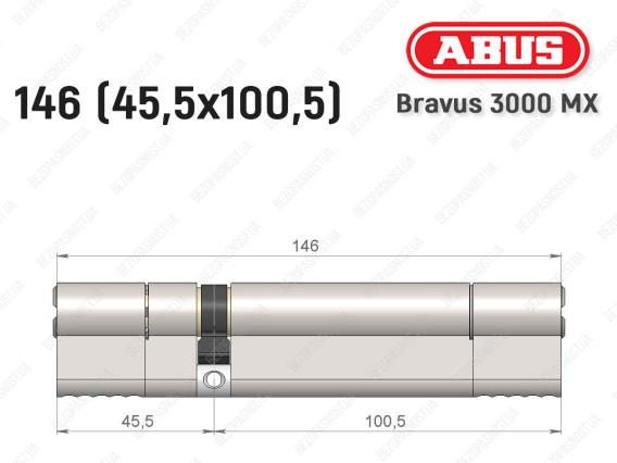 Циліндр ABUS BRAVUS 3000 MX, ключ-ключ, 145 мм (45х100)
