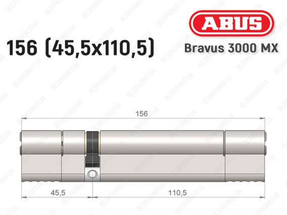 Циліндр ABUS BRAVUS 3000 MX, ключ-ключ, 155 мм (45х110)