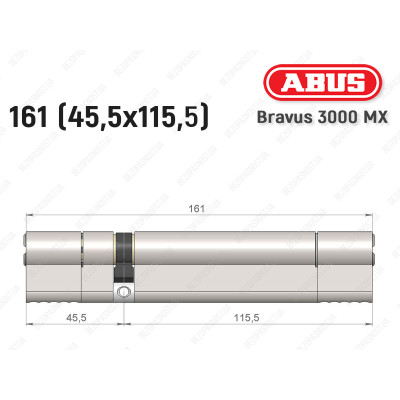 Циліндр ABUS BRAVUS 3000 MX, ключ-ключ, 160 мм (45х115)