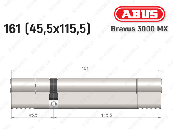 Циліндр ABUS BRAVUS 3000 MX, ключ-ключ, 160 мм (45х115)