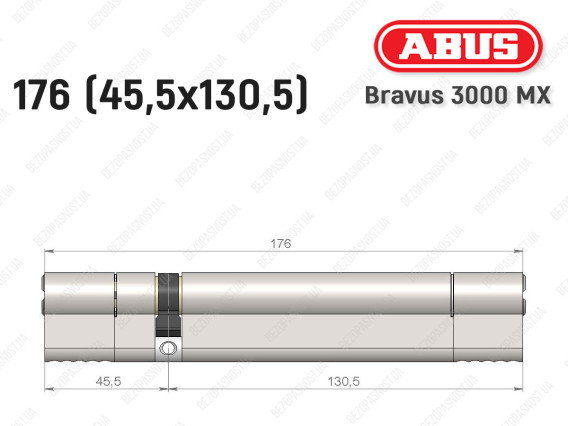 Циліндр ABUS BRAVUS 3000 MX, ключ-ключ, 175 мм (45х130)