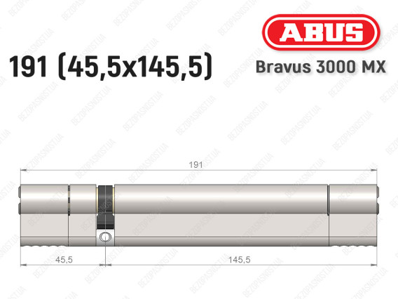 Циліндр ABUS BRAVUS 3000 MX, ключ-ключ, 190 мм (45х145)