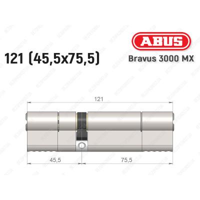Циліндр ABUS BRAVUS 3000 MX, ключ-ключ, 120 мм (45х75)