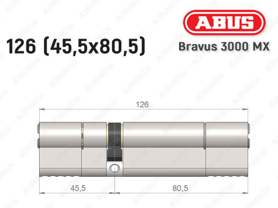 Циліндр ABUS BRAVUS 3000 MX, ключ-ключ, 125 мм (45х80)