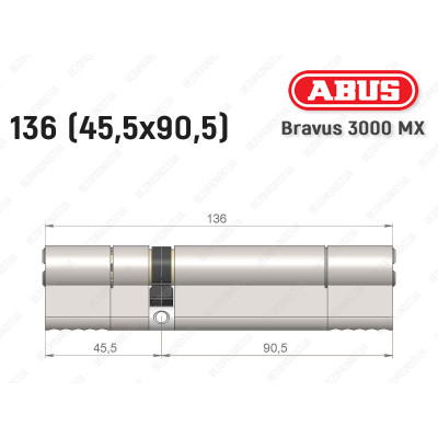 Циліндр ABUS BRAVUS 3000 MX, ключ-ключ, 135 мм (45х90)