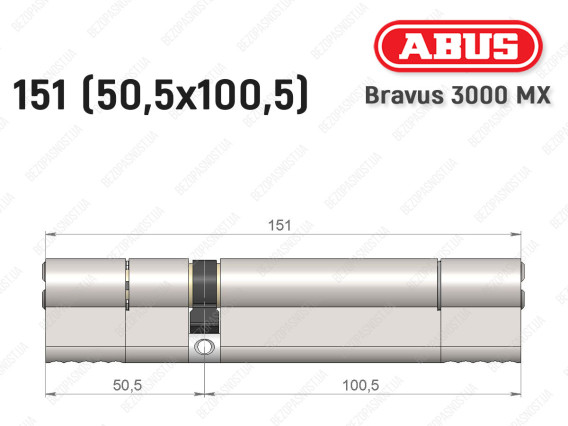 Циліндр ABUS BRAVUS 3000 MX, ключ-ключ, 150 мм (50х100)