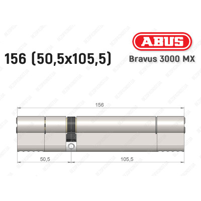 Циліндр ABUS BRAVUS 3000 MX, ключ-ключ, 155 мм (50х105)