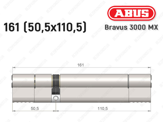 Циліндр ABUS BRAVUS 3000 MX, ключ-ключ, 160 мм (50х110)