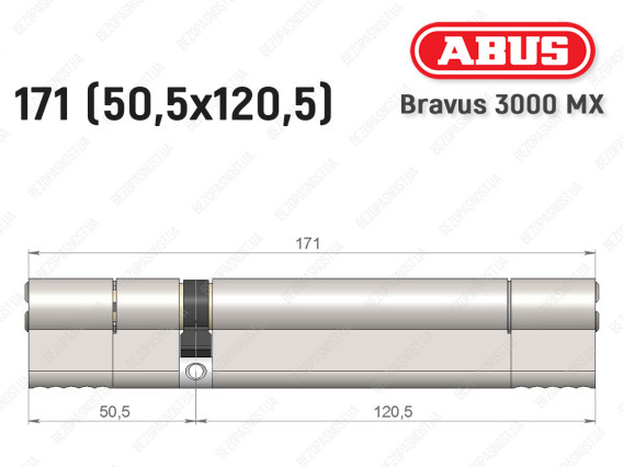 Цилиндр ABUS BRAVUS 3000 MX, ключ-ключ, 170 мм (50х120)