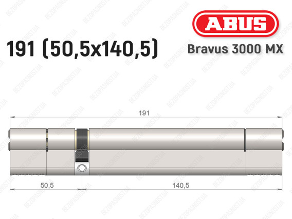 Цилиндр ABUS BRAVUS 3000 MX, ключ-ключ, 190 мм (50х140)
