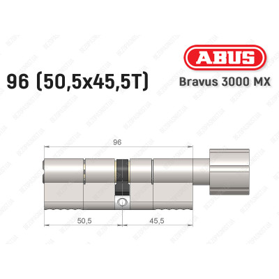 Циліндр ABUS BRAVUS 3000 MX, з тумблером, 100 мм (30х70T)