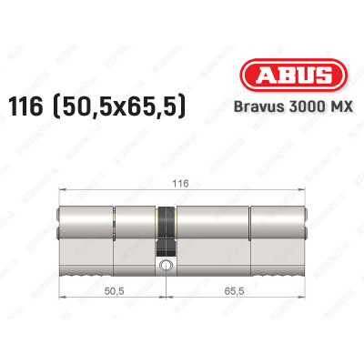 Циліндр ABUS BRAVUS 3000 MX, ключ-ключ, 115 мм (50х65)