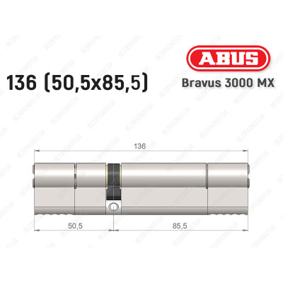 Циліндр ABUS BRAVUS 3000 MX, ключ-ключ, 135 мм (50х85)