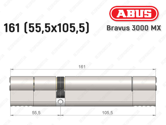 Циліндр ABUS BRAVUS 3000 MX, ключ-ключ, 160 мм (55х105)