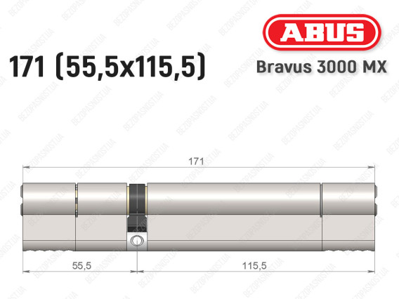 Цилиндр ABUS BRAVUS 3000 MX, ключ-ключ, 170 мм (55х115)