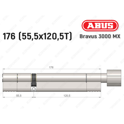 Циліндр ABUS BRAVUS 3000 MX, з тумблером, 100 мм (30х70T)