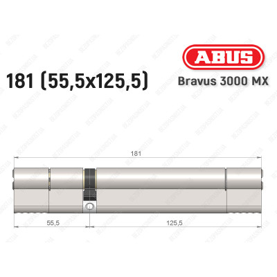 Циліндр ABUS BRAVUS 3000 MX, ключ-ключ, 180 мм (55х125)