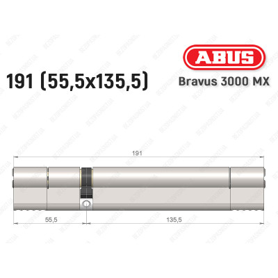 Циліндр ABUS BRAVUS 3000 MX, ключ-ключ, 190 мм (55х135)