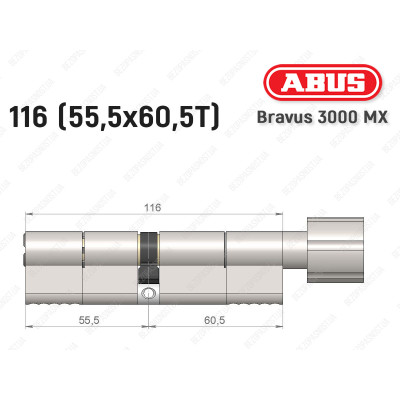 Циліндр ABUS BRAVUS 3000 MX, з тумблером, 100 мм (30х70T)