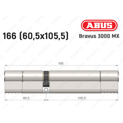 Циліндр ABUS BRAVUS 3000 MX, ключ-ключ, 165 мм (60х105)