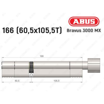 Циліндр ABUS BRAVUS 3000 MX, з тумблером, 100 мм (30х70T)