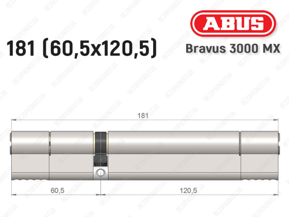 Цилиндр ABUS BRAVUS 3000 MX, ключ-ключ, 180 мм (60х120)