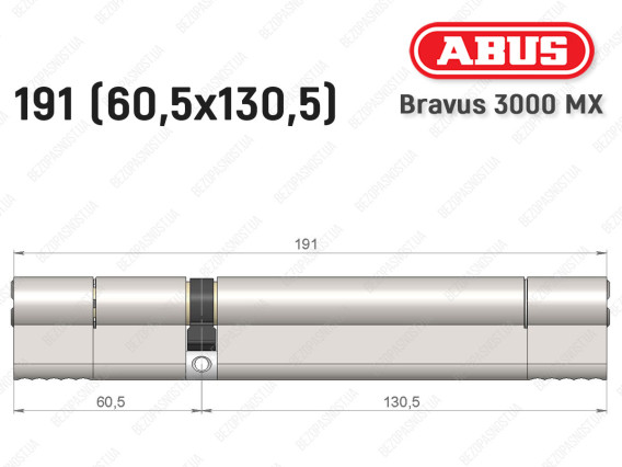 Цилиндр ABUS BRAVUS 3000 MX, ключ-ключ, 190 мм (60х130)