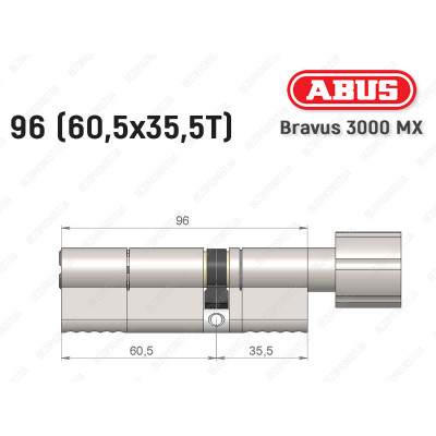 Циліндр ABUS BRAVUS 3000 MX, з тумблером, 100 мм (30х70T)