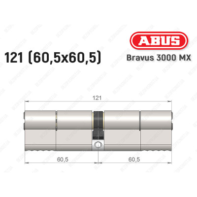 Циліндр ABUS BRAVUS 3000 MX, ключ-ключ, 120 мм (60х60)
