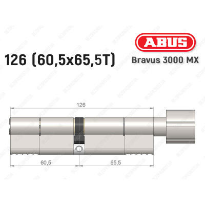 Циліндр ABUS BRAVUS 3000 MX, з тумблером, 100 мм (30х70T)