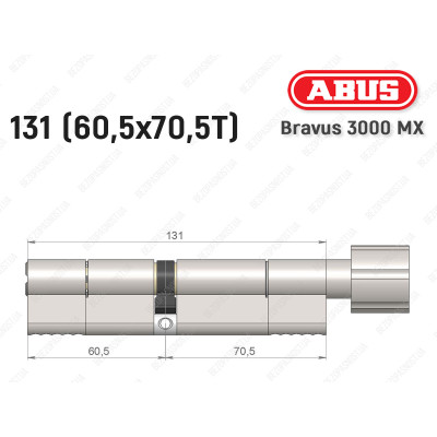 Циліндр ABUS BRAVUS 3000 MX, з тумблером, 100 мм (30х70T)
