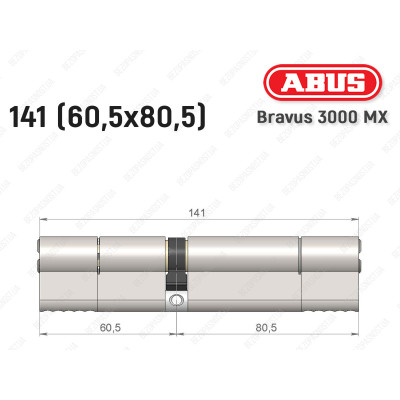Цилиндр ABUS BRAVUS 3000 MX, ключ-ключ, 140 мм (60х80) Цилиндр ABUS BRAVUS 3000 MX, ключ-ключ, 140 мм (60х80)