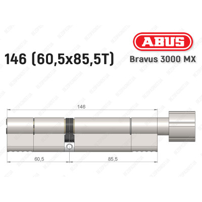Циліндр ABUS BRAVUS 3000 MX, з тумблером, 100 мм (30х70T)