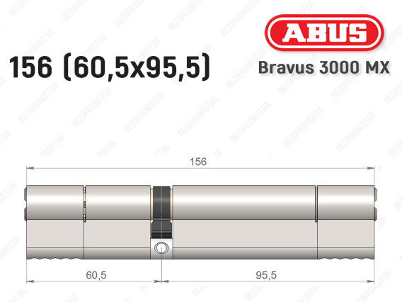 Циліндр ABUS BRAVUS 3000 MX, ключ-ключ, 155 мм (60х95)