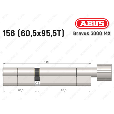 Циліндр ABUS BRAVUS 3000 MX, з тумблером, 100 мм (30х70T)