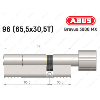 Циліндр ABUS BRAVUS 3000 MX, з тумблером, 100 мм (30х70T)