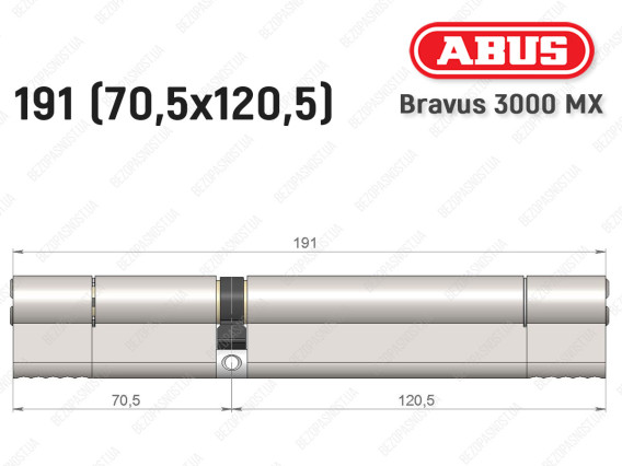 Цилиндр ABUS BRAVUS 3000 MX, ключ-ключ, 190 мм (70х120)